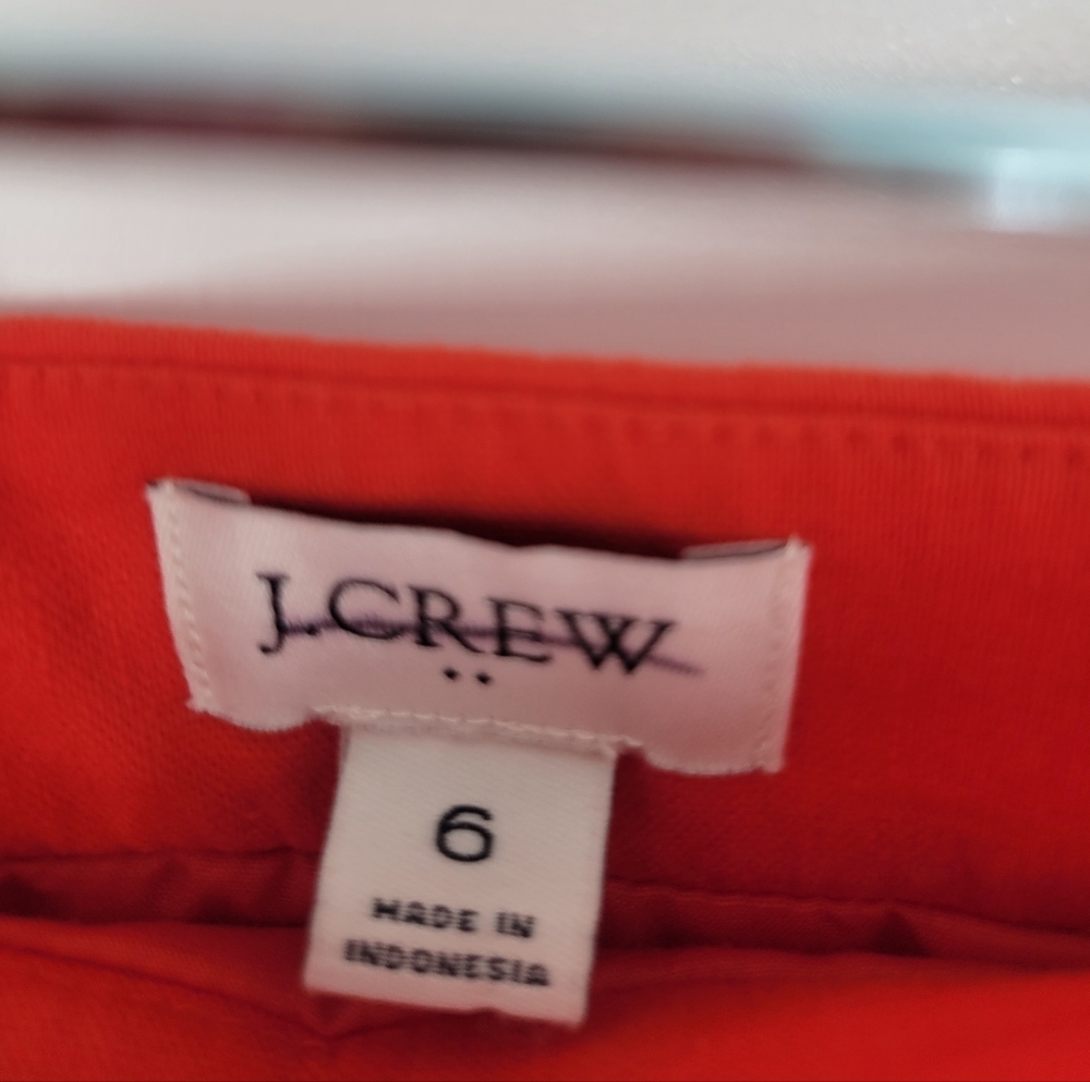 J Crew Marine Orange High Waist Linen Skirt Size 6 New - Picture 2 of 5